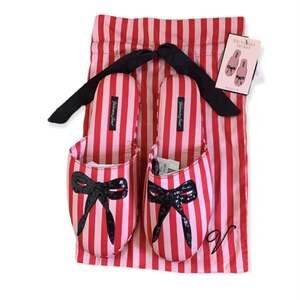 Victoria Secret Pink and red stripe Slippers Size 7/8